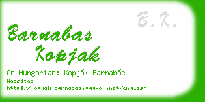 barnabas kopjak business card