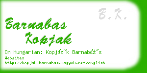 barnabas kopjak business card